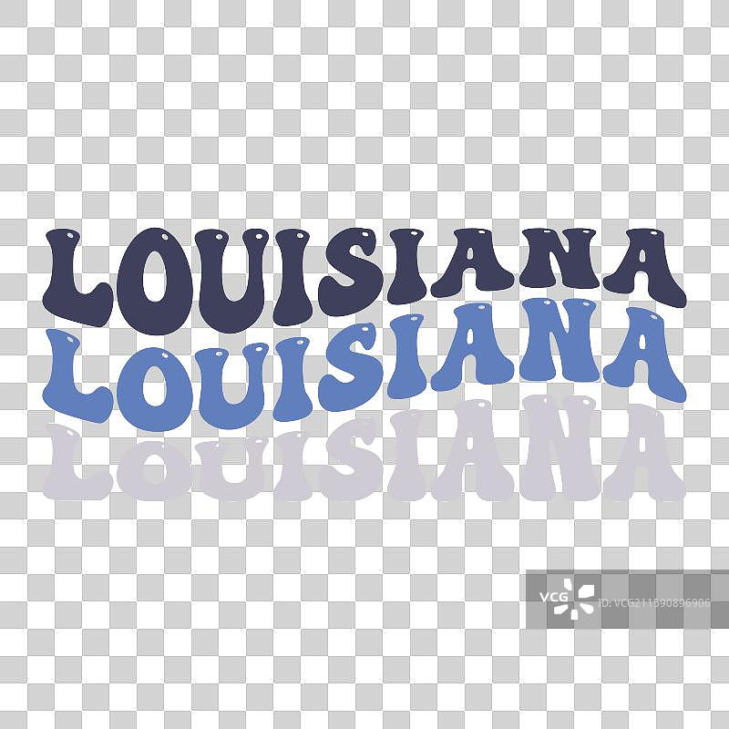 波浪形路易斯安那州美国字母设计图片素材