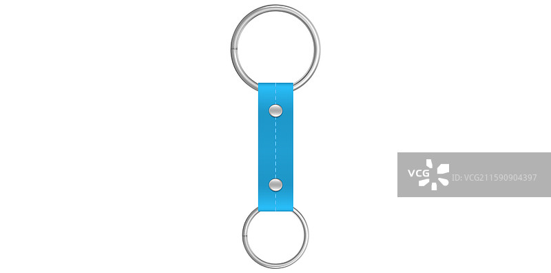 逼真的皮革钥匙链，配有金属环图片素材