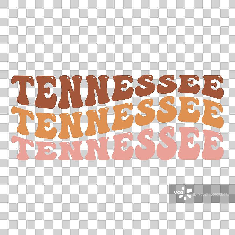 波浪形田纳西州美国字母设计图片素材