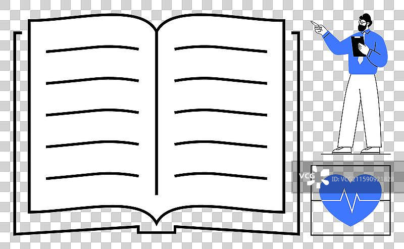 老师指着打开的书本上的文字图片素材