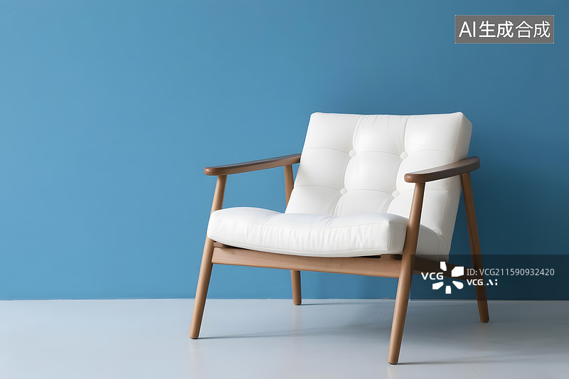 【AI数字艺术】简约风白色单人椅图片素材