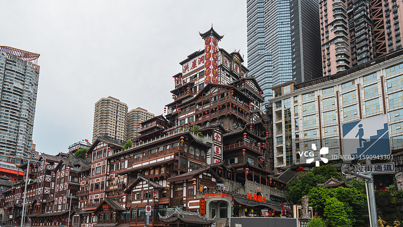 中国重庆洪崖洞民族风貌区图片素材