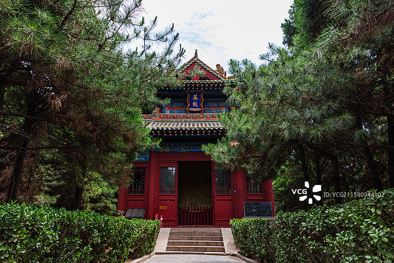 山西临汾 尧庙，园林古建，暮鼓图片素材