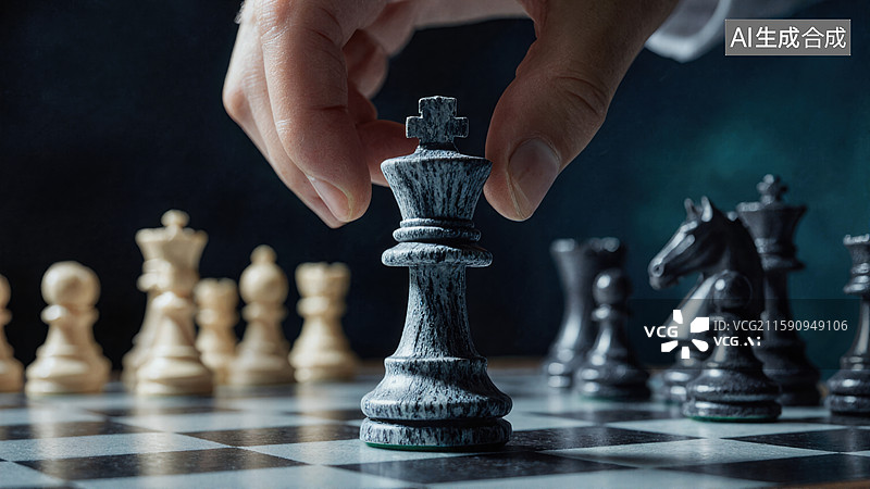 【AI数字艺术】棋局中的思考图片素材