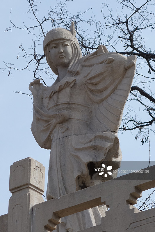 河北省秦皇岛市山海关：孟姜女庙跳海铭贞雕像图片素材