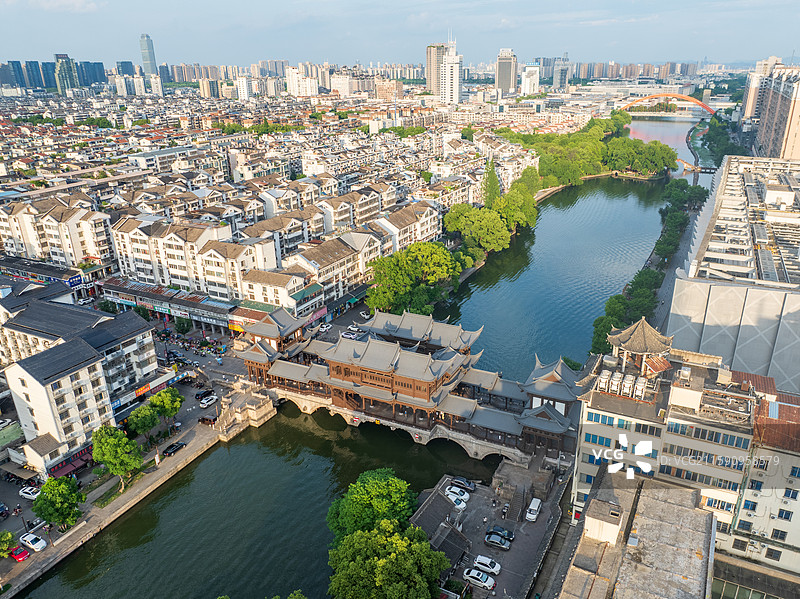 柯东桥畔水乡古今画卷_绍兴柯桥古镇图片素材