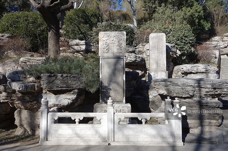 北京市北京景山公园：明思宗朱由检崇祯皇帝殉国处图片素材