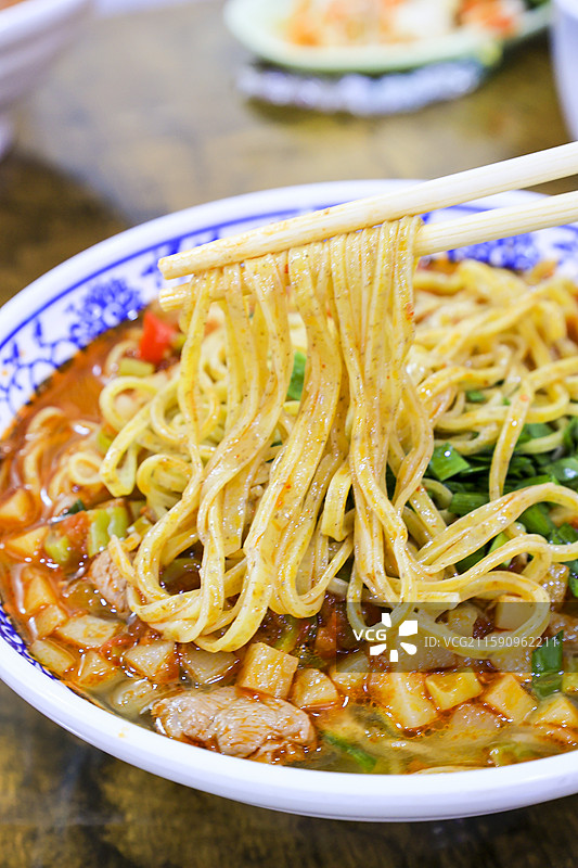 手工蒿子面 宁夏中宁县国家级非物质文化遗产图片素材