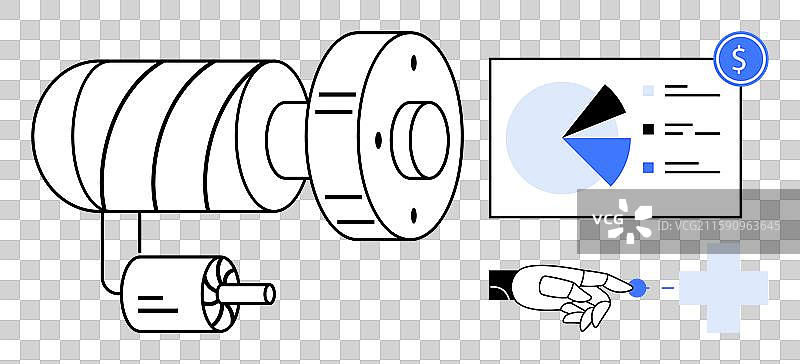 机器人手与机器互动图片素材
