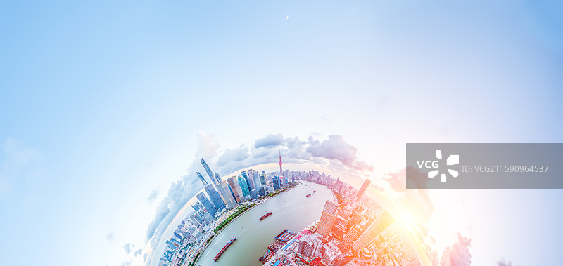 虹口杨浦滨江黄浦江陆家嘴北外滩东方明珠金茂环球金融上海中心大厦蓝天白云水晶天白天白昼图片素材