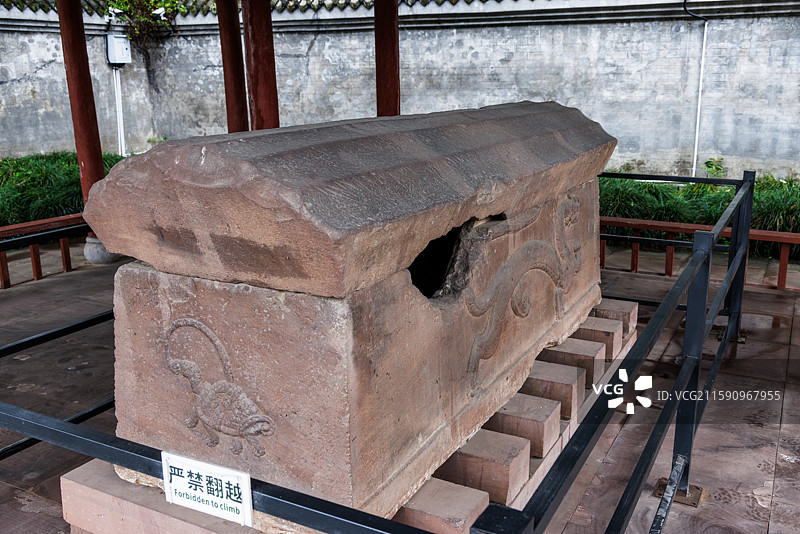 四川雅安芦山县东汉墓葬王晖石棺图片素材