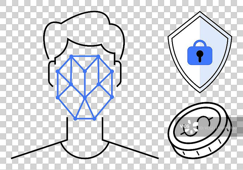 面部识别网络安全与数字技术图片素材