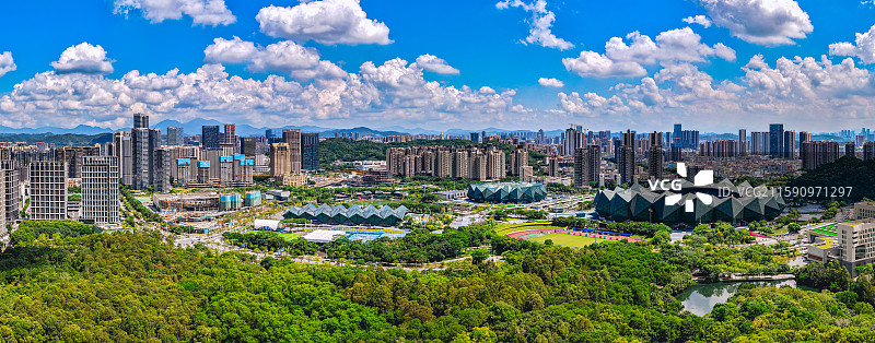 深圳龙岗大运中心全景航拍图图片素材