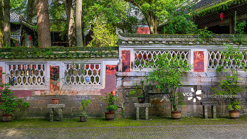 贵州 飞云崖 月潭寺院墙特写图片素材