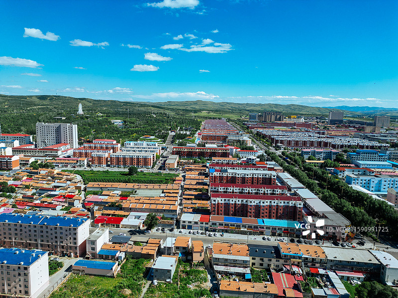 卓资县 卓资山 南窑子 龙胜路 航拍 地标图片素材