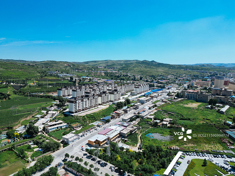 清水河县 贾家湾 清水河大桥 航拍 地标图片素材