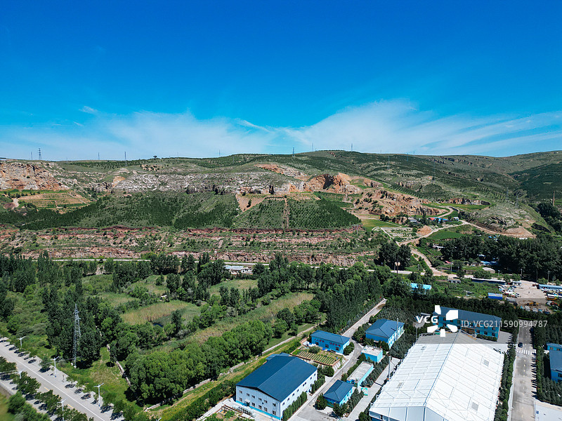 清水河县 贾家湾 清水河大桥 航拍 地标图片素材