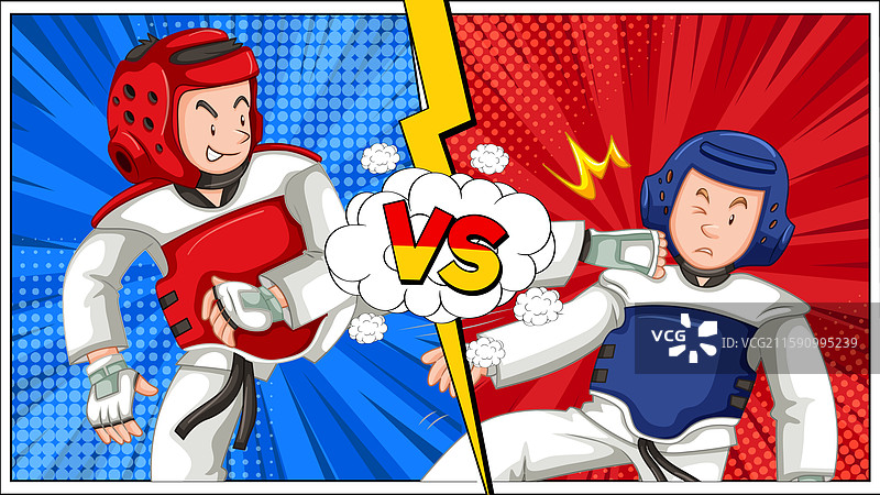 两名战士在激烈的武术战斗中交锋图片素材