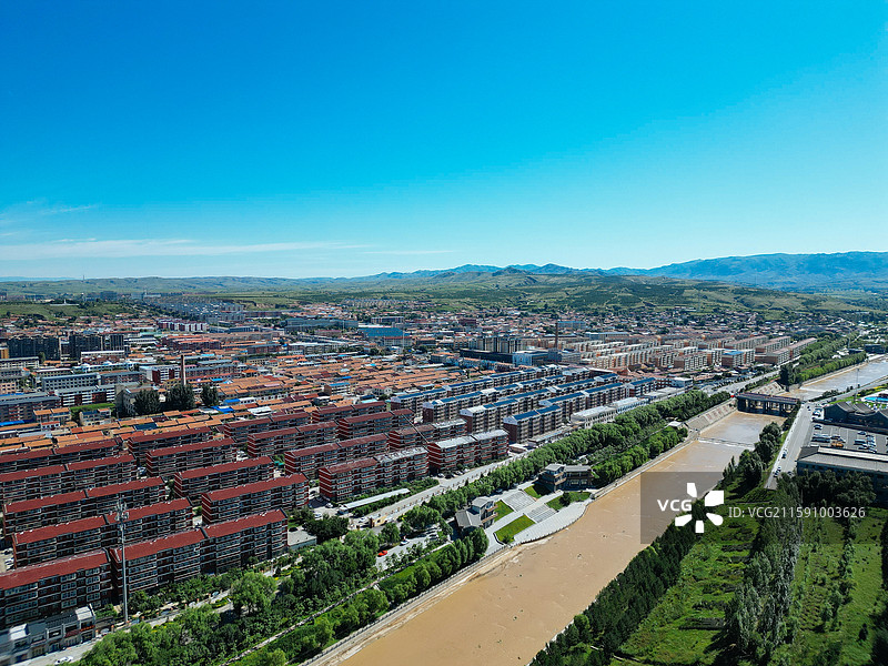 和林格尔县 南山 单树梁 新民街 航拍图片素材