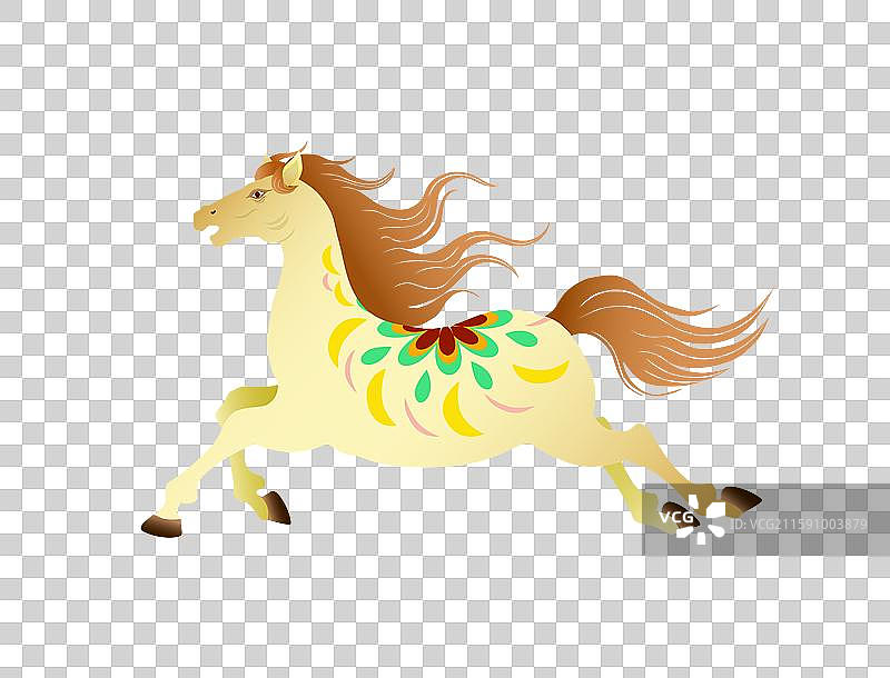 马年矢量免抠元素奔跑的马图片素材