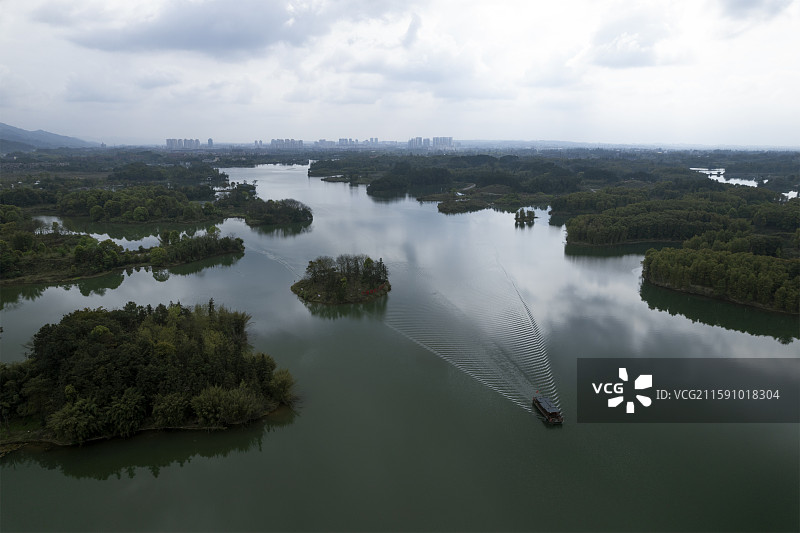 龙水湖船景图片素材