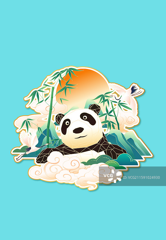 国风成都城市地标建筑冰箱贴矢量插画图片素材