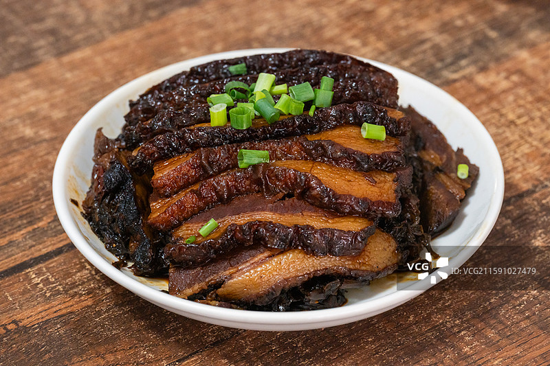 梅菜扣肉 川菜 烧白 特写图片素材