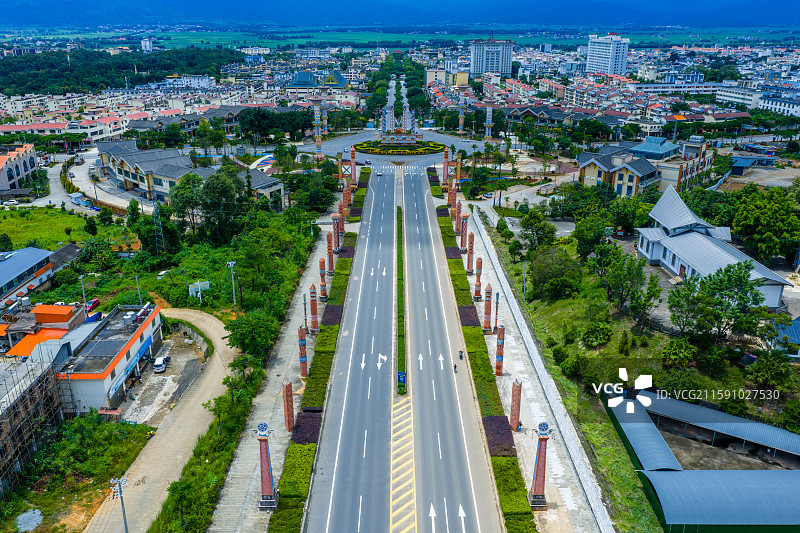 云南省德宏州陇川县城市风光图片素材