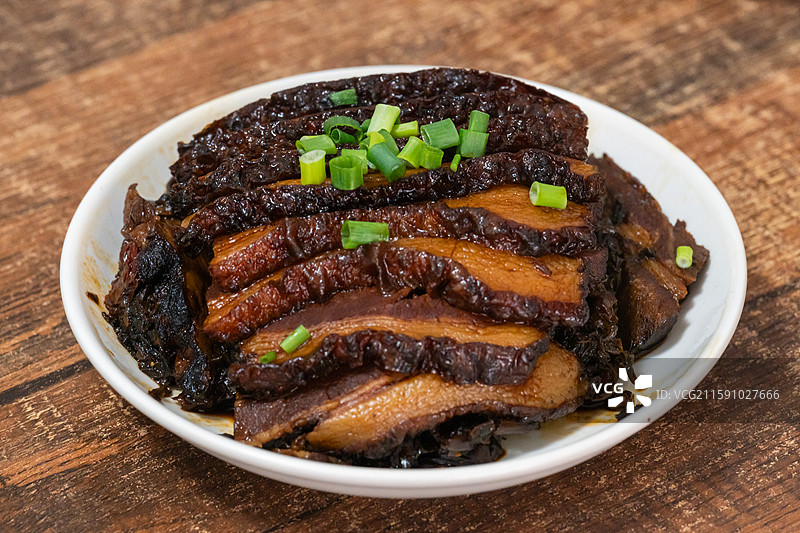 梅菜扣肉 川菜 烧白 特写图片素材