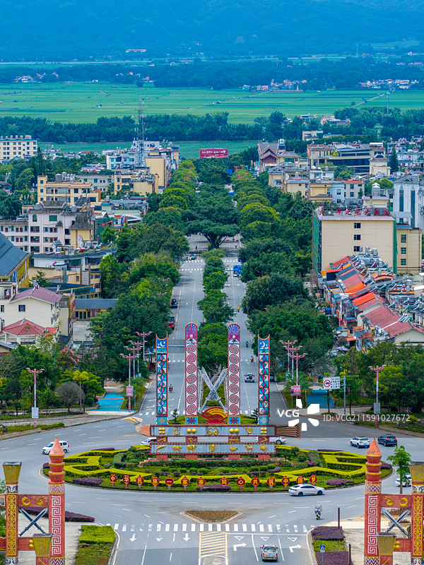 云南省德宏州陇川县城市风光图片素材
