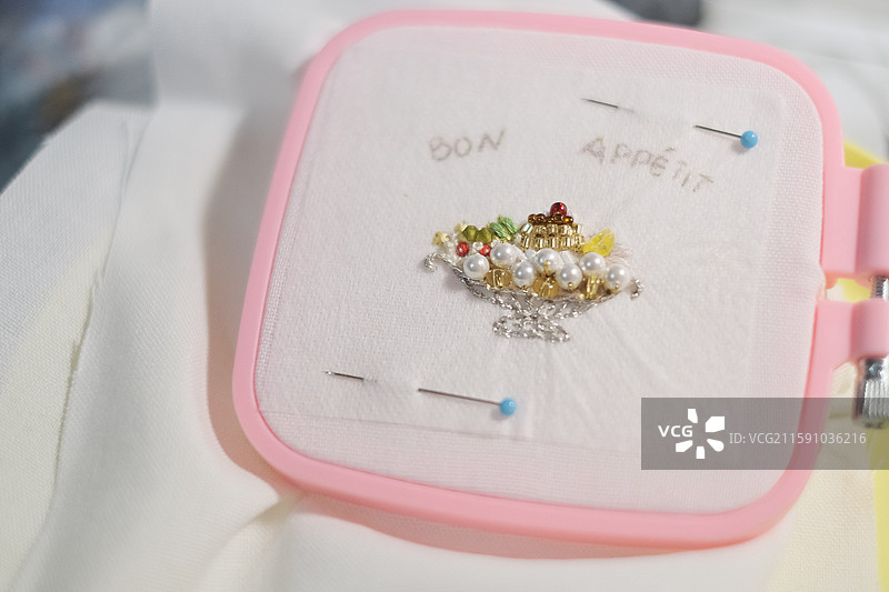 甜品珠绣手作品图片素材