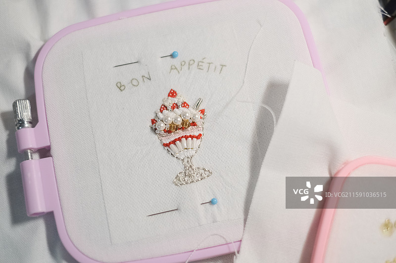 甜品珠绣手作品图片素材