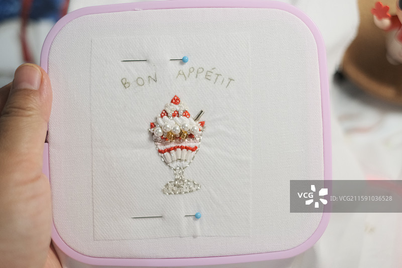 甜品珠绣手作品图片素材