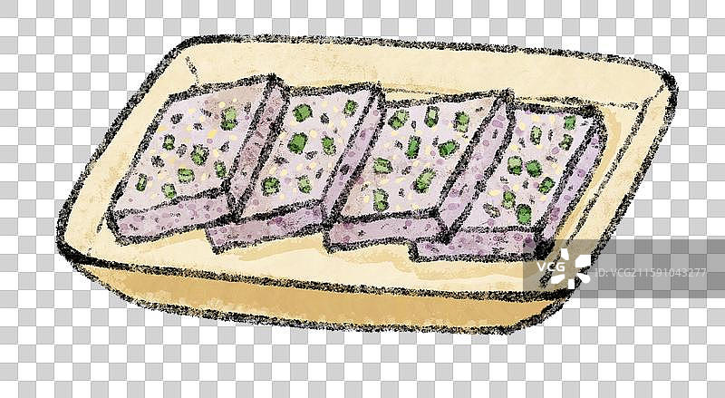 中山美食插画-芋头糕图片素材