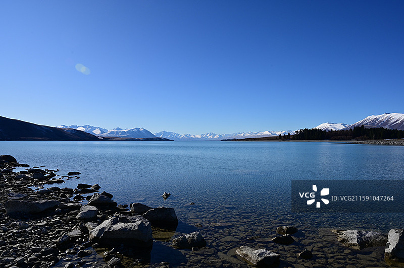 新西兰蒂卡波Lake Tekapo Lake McGregor图片素材