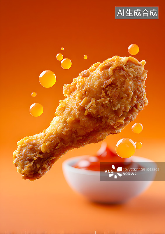 【AI数字艺术】美味的油炸鸡腿图片素材