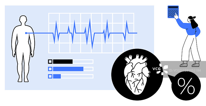 心血管健康数据分析与心跳监测图片素材