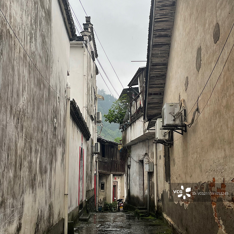 安徽歙县徽州古城小城景色图片素材