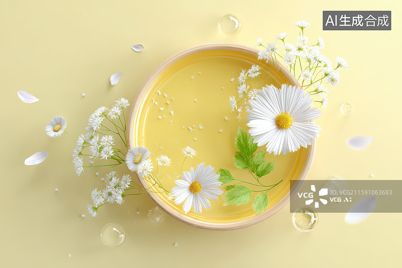 【AI数字艺术】玻璃容器白色雏菊温馨静物图图片素材