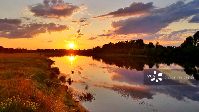 夏日那一抹夕阳图片素材