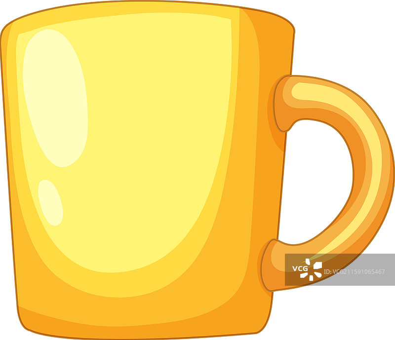 一只光泽感十足的鲜黄色咖啡杯图片素材