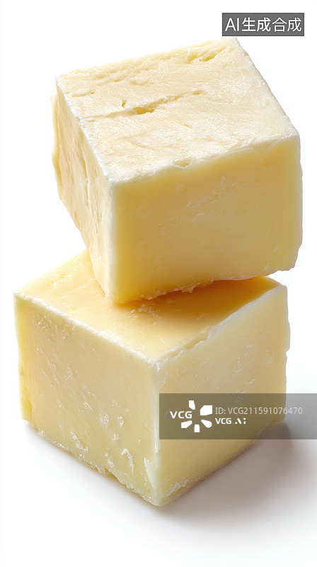 【AI数字艺术】两块叠放的奶酪方块图片素材
