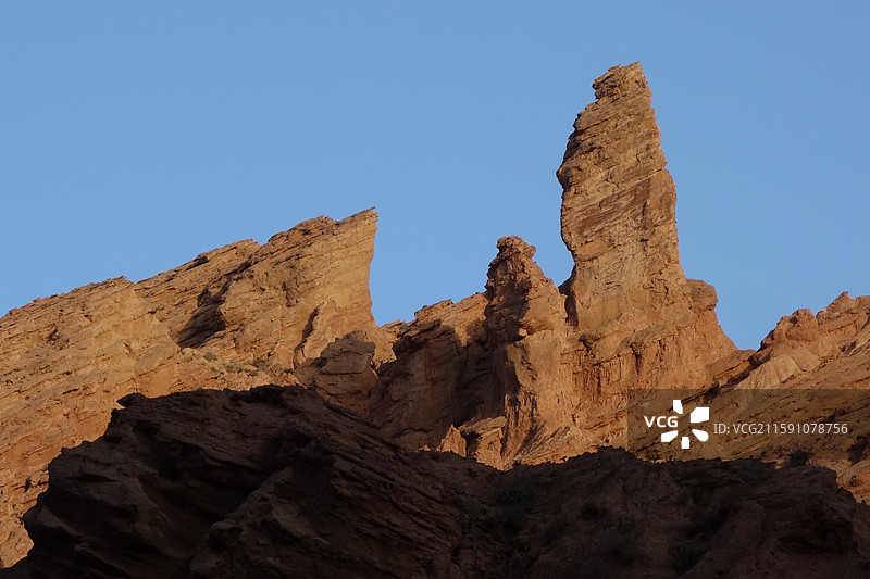 新疆阿克苏库车天山神秘大峡谷：克孜利亚大峡谷：一帆风顺图片素材