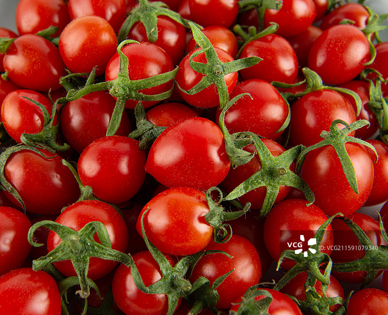 新鲜的玲珑番茄孤立在白色背景上图片素材