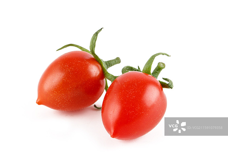 新鲜的玲珑番茄孤立在白色背景上图片素材