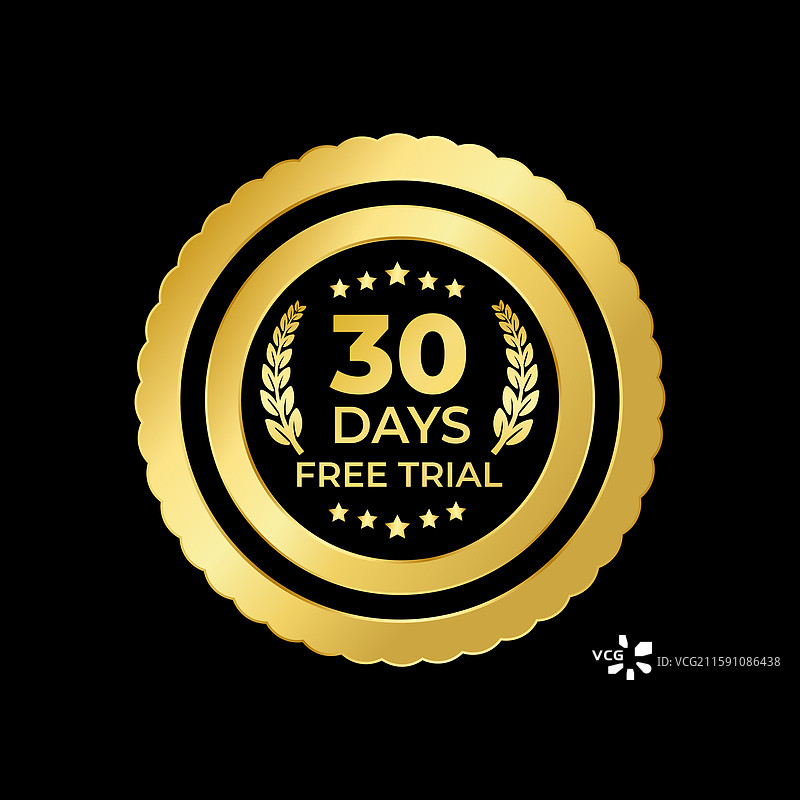 30天免费试用标签和模板图片素材