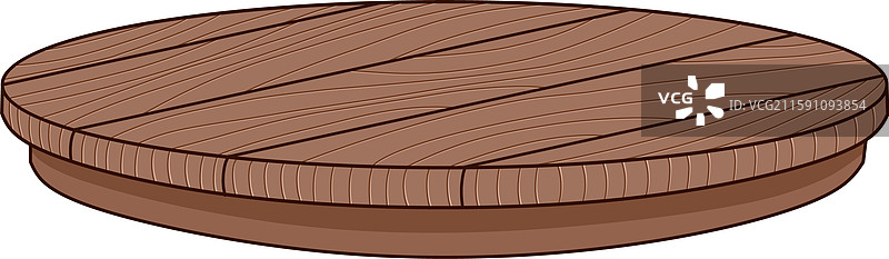 圆形木质桌面，带有纹理平面图片素材