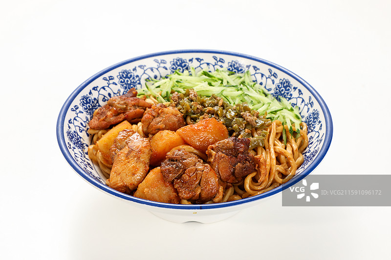 大盘鸡拌面图片素材