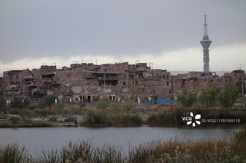 新疆喀什吐曼桥拍喀什噶尔古城喀什古城喀什老城喀什高台民居图片素材