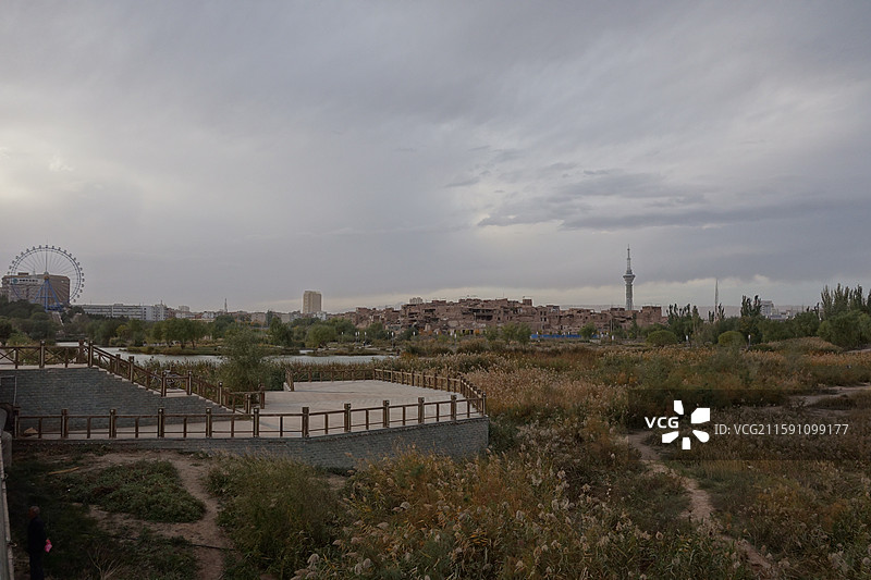 新疆喀什吐曼桥拍喀什噶尔古城喀什古城喀什老城喀什高台民居图片素材